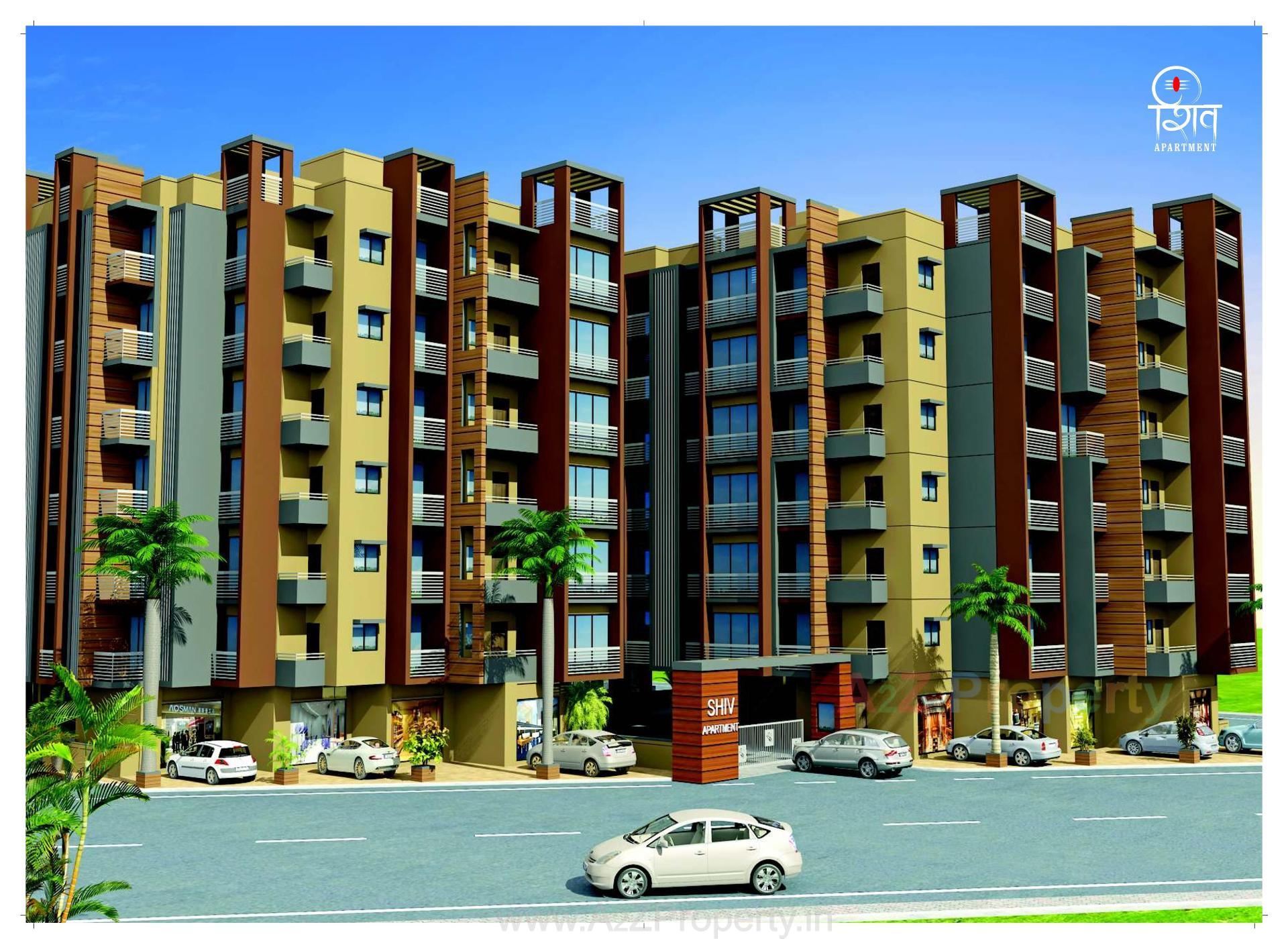 3D Elevation of real estate project Shiv Appartments located at Palanpur, Banaskantha, Gujarat