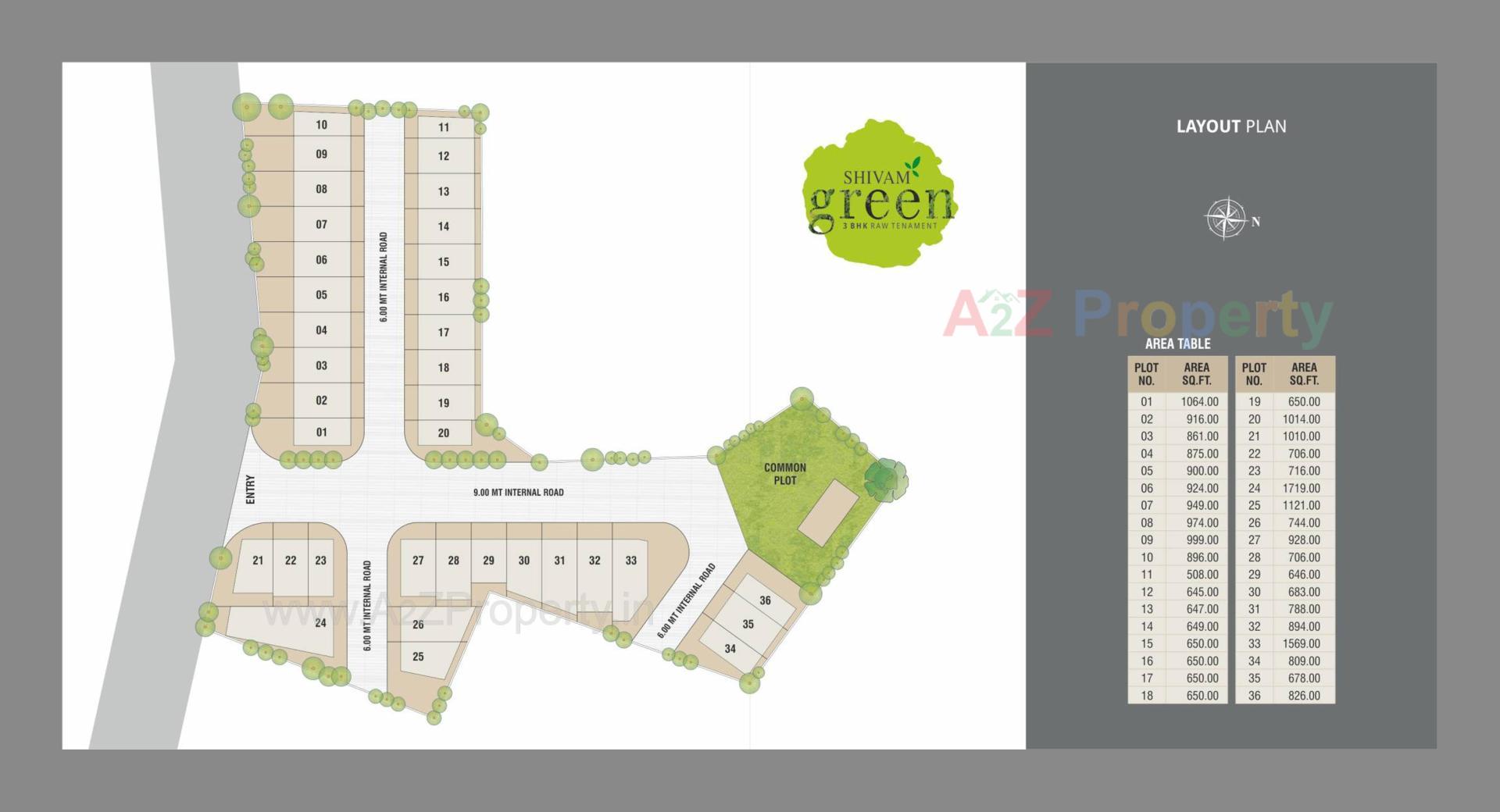 Layout of real estate project Shivam Green located at Palanpur, Banaskantha, Gujarat
