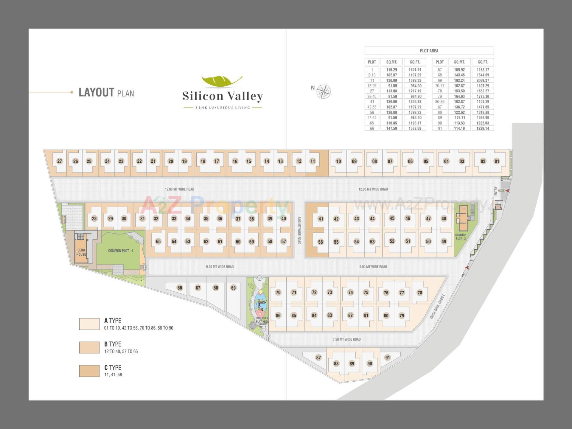 Layout of real estate project Silicon Valley located at Palanpur, Banaskantha, Gujarat