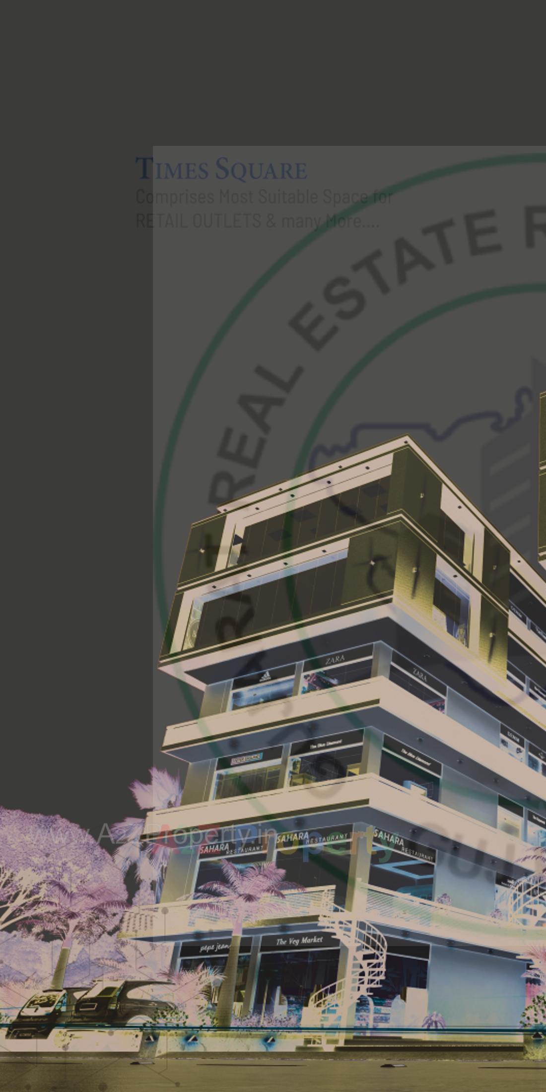 3D Elevation of real estate project Times Square located at Palanpur, Banaskantha, Gujarat