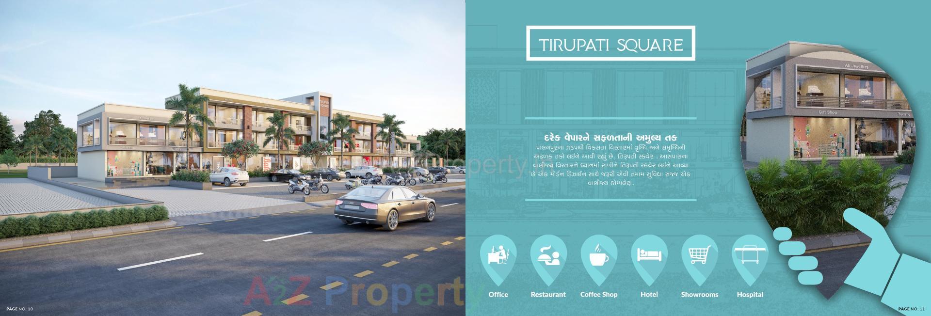 3D Elevation of real estate project Tirupati Square located at Palanpur, Banaskantha, Gujarat
