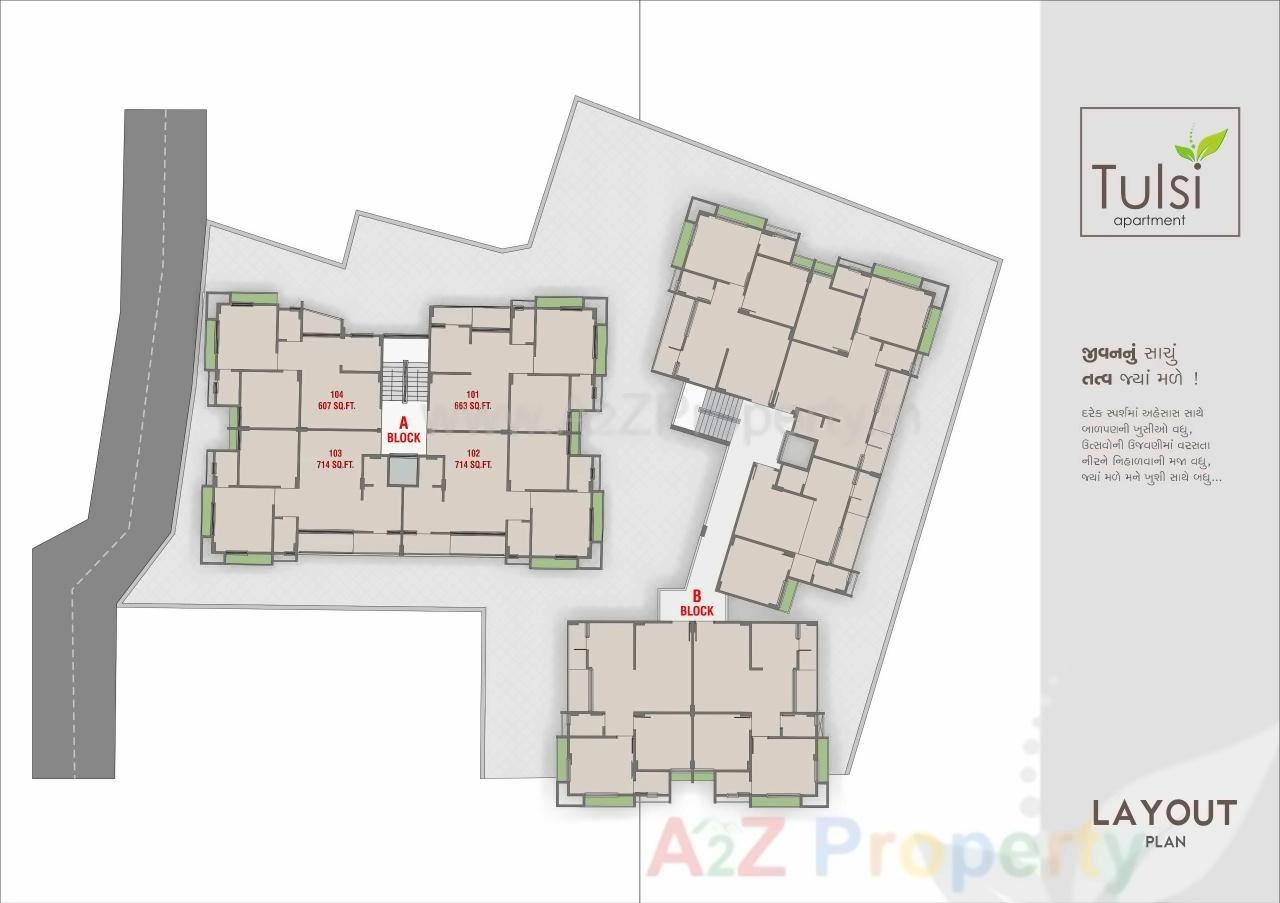 Layout of real estate project Tulsi Apartment located at Palanpur, Banaskantha, Gujarat