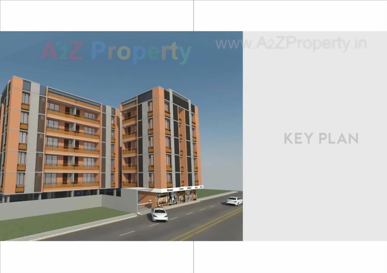 3D Elevation of real estate project Tulsi Apartment located at Palanpur, Banaskantha, Gujarat