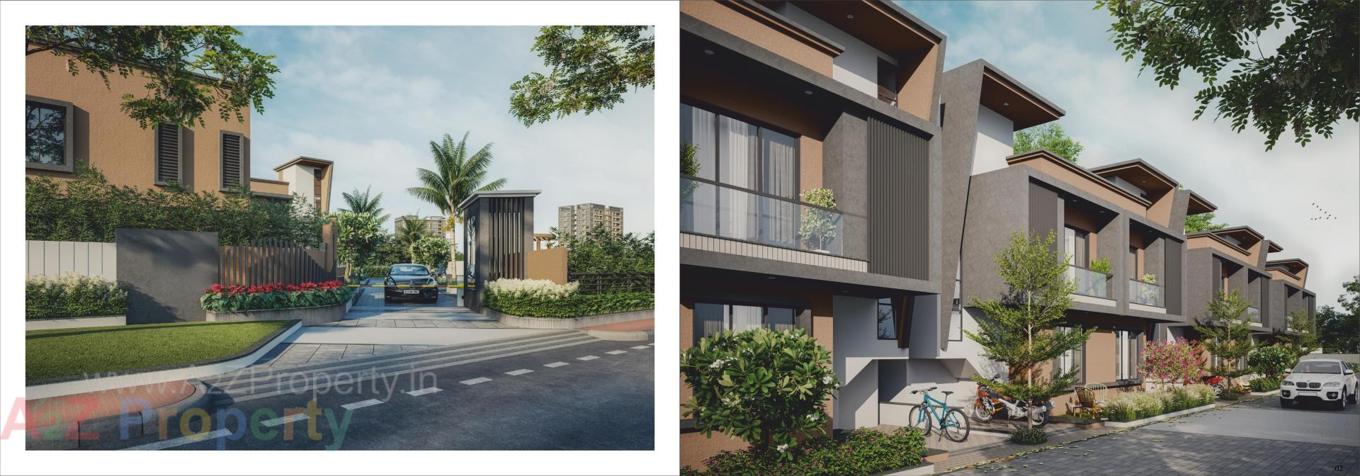 3D Elevation of real estate project 15 Villas located at Tavra, Bharuch, Gujarat