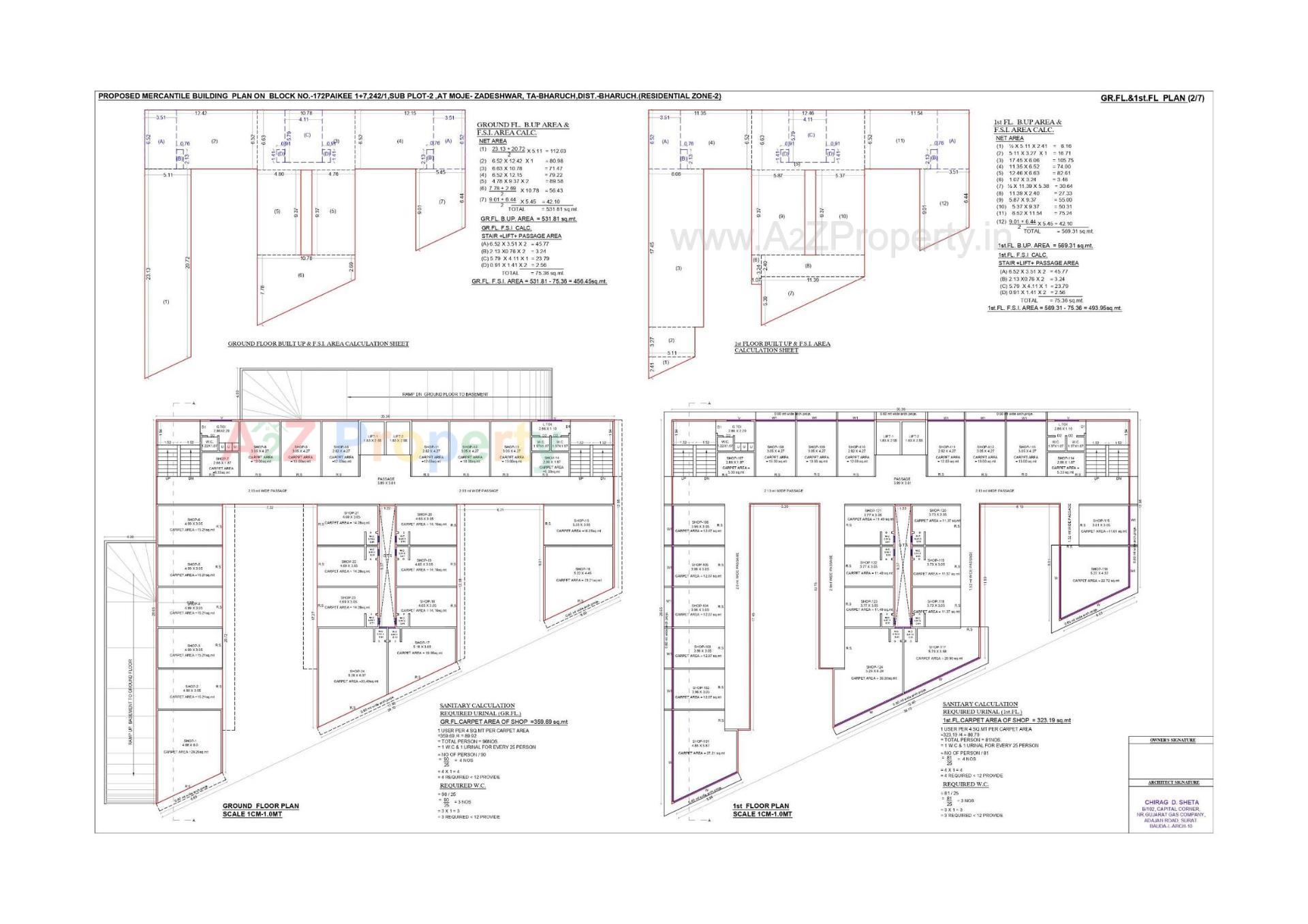 Layout of real estate project 7 X Empire located at Zadeshwar-tavra-main-road, Bharuch, Gujarat