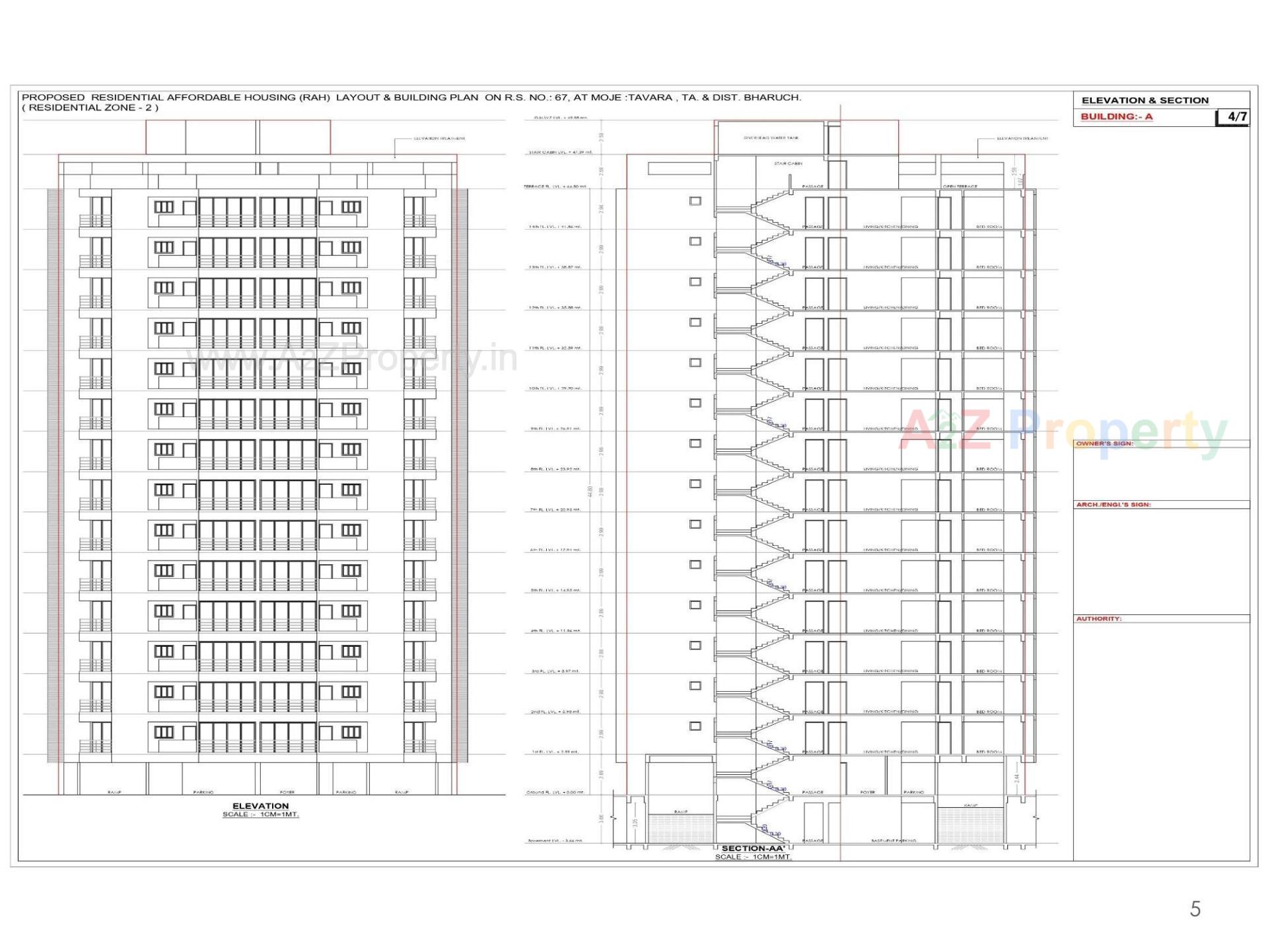 Layout of real estate project 7 X Homes located at Tavara, Bharuch, Gujarat