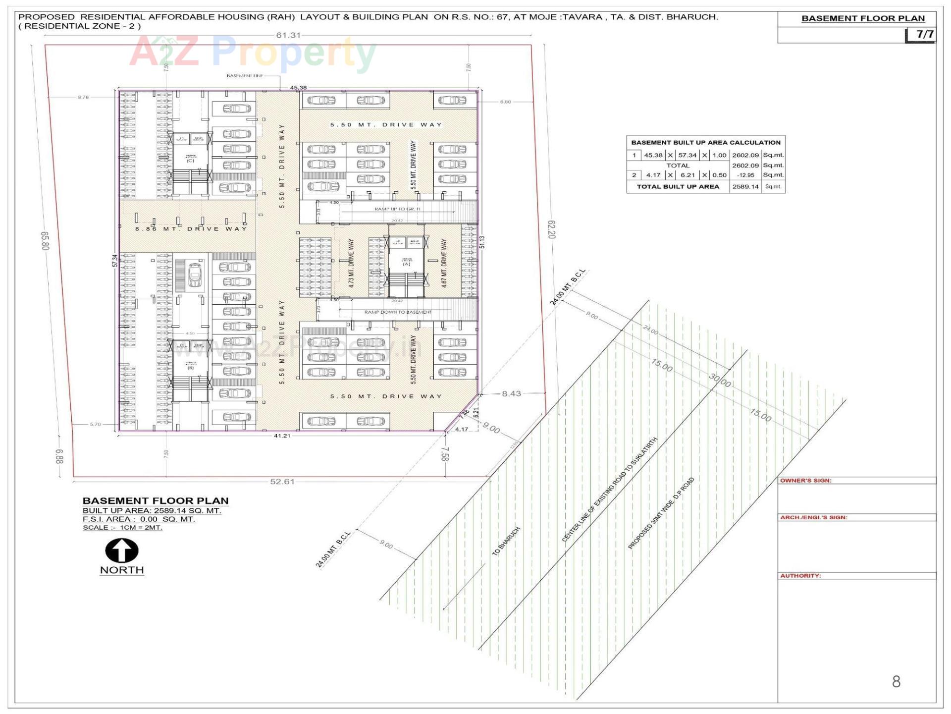 Layout of real estate project 7 X Homes located at Tavara, Bharuch, Gujarat
