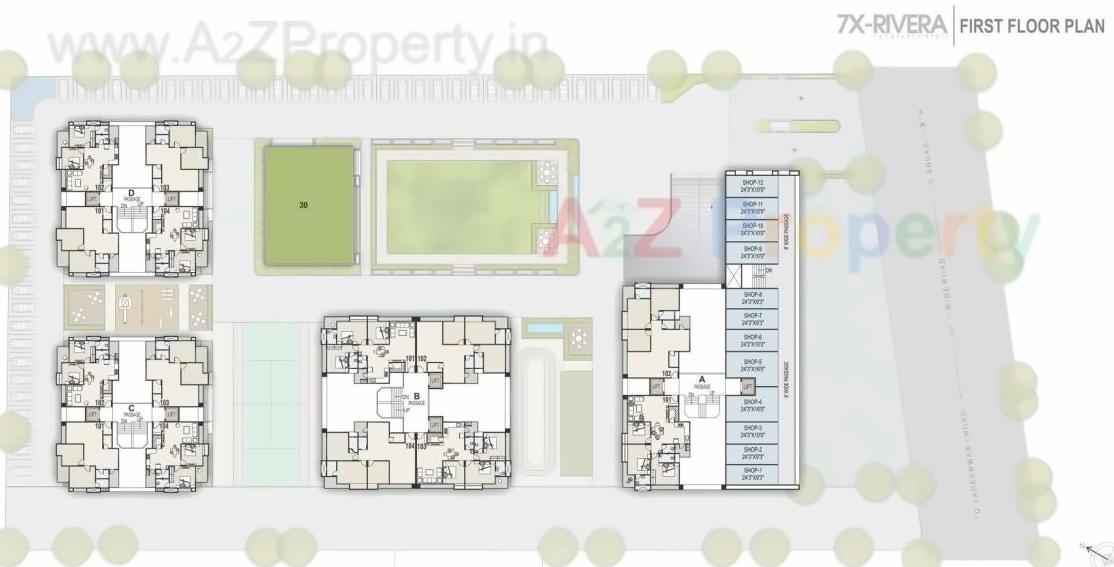 Layout of real estate project 7 X Rivera located at Tavra, Bharuch, Gujarat