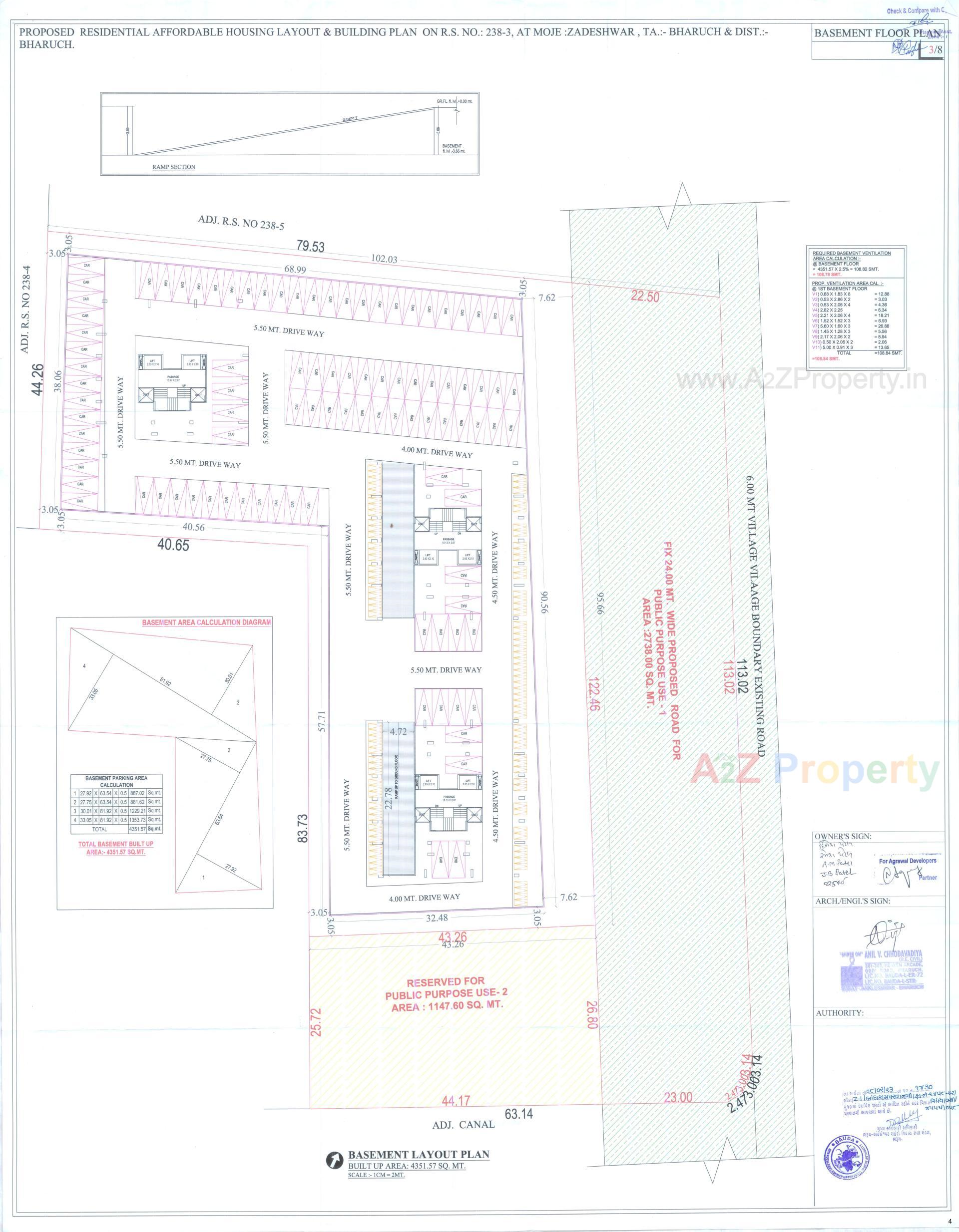 Layout of real estate project 7x Elegance located at Zadeshwar, Bharuch, Gujarat
