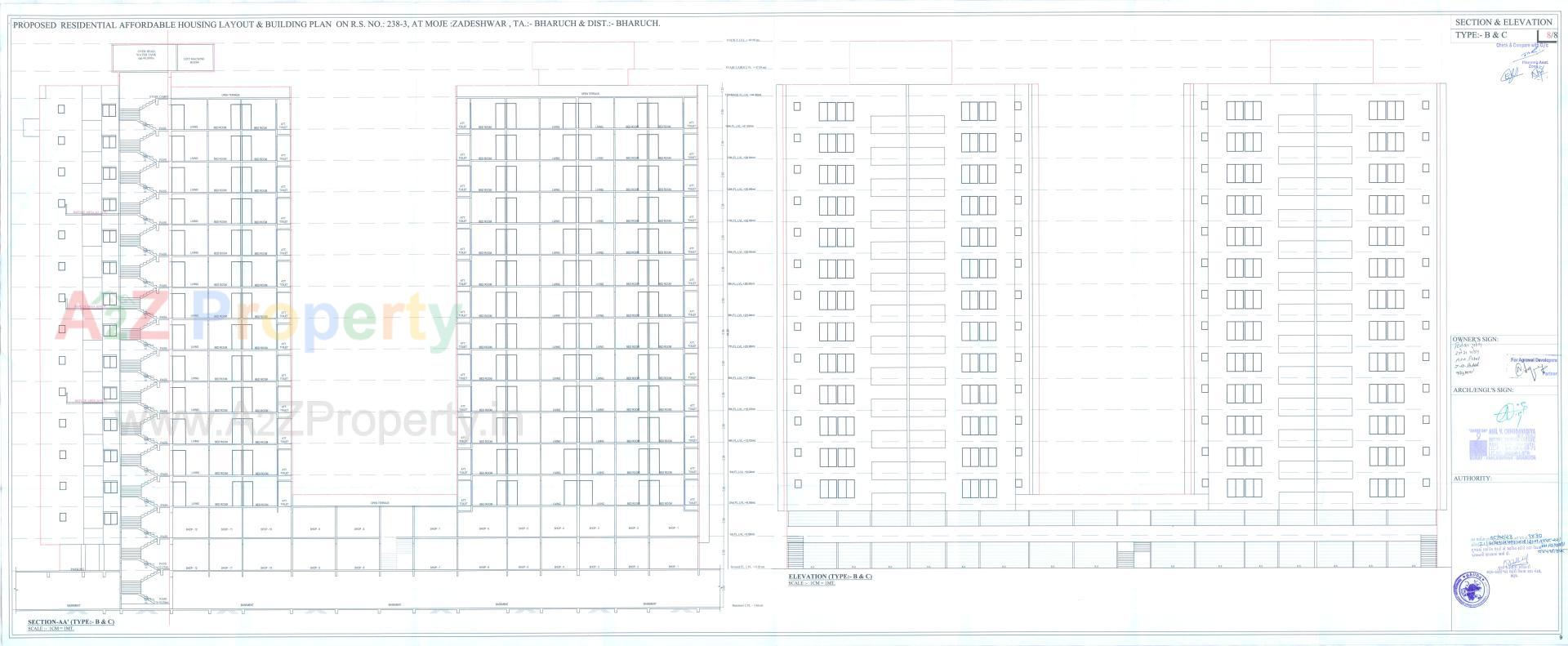 Layout of real estate project 7x Elegance located at Zadeshwar, Bharuch, Gujarat