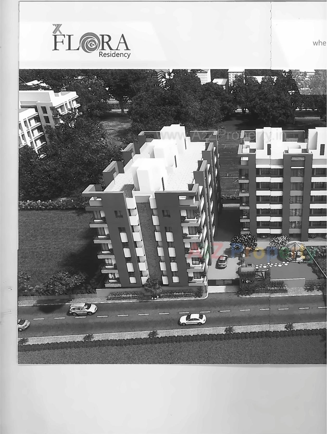 3D Elevation of real estate project 7x Flora Residency located at Zadeshwar, Bharuch, Gujarat