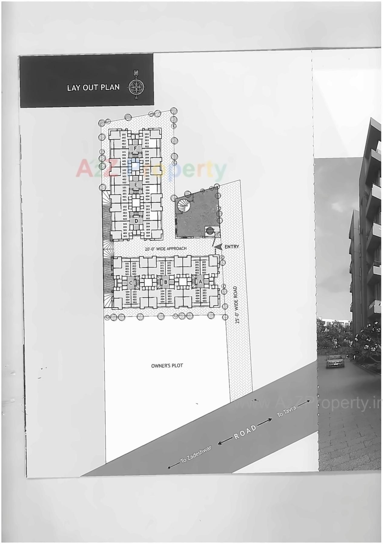 Layout of real estate project 7x Flora Residency located at Zadeshwar, Bharuch, Gujarat