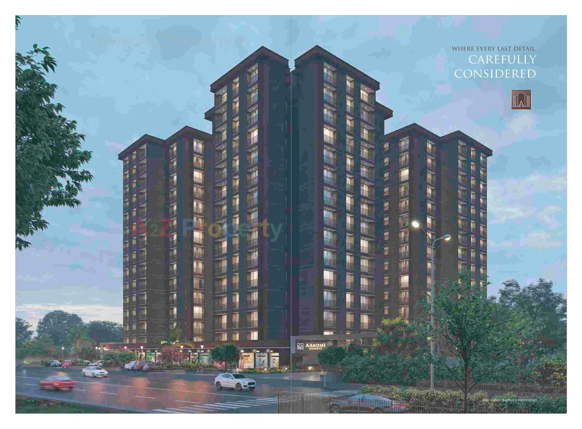 3D Elevation of real estate project Aarohi Heights located at Tavara, Bharuch, Gujarat