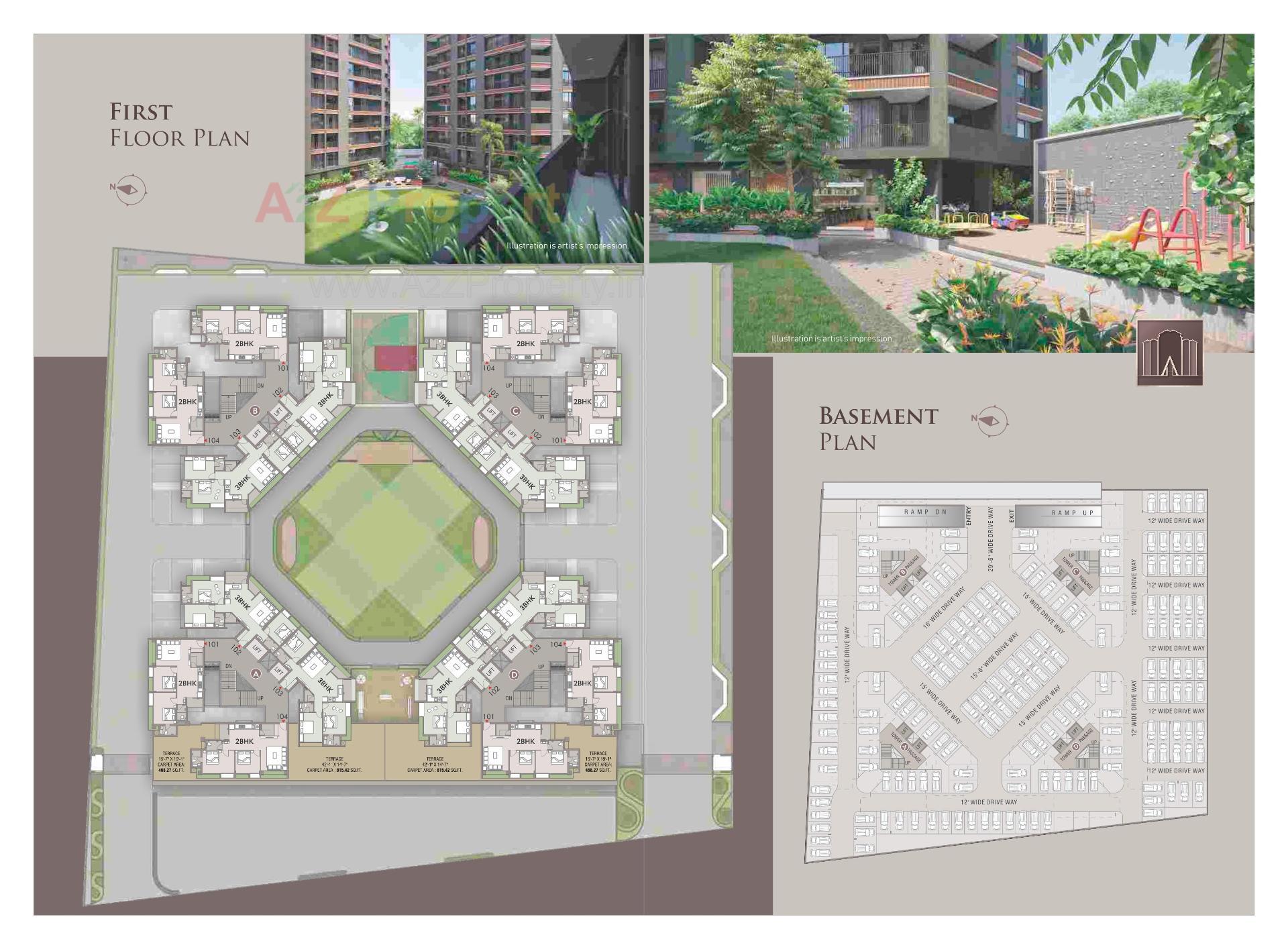 Layout of real estate project Aarohi Heights located at Tavara, Bharuch, Gujarat