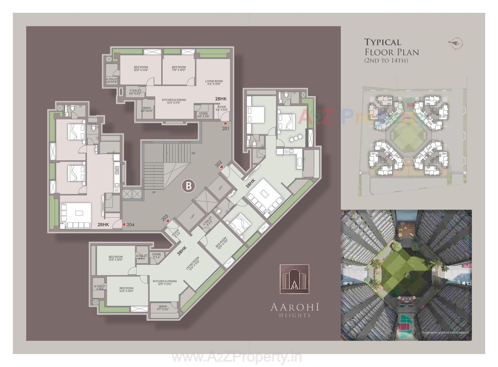 Layout of real estate project Aarohi Heights located at Tavara, Bharuch, Gujarat