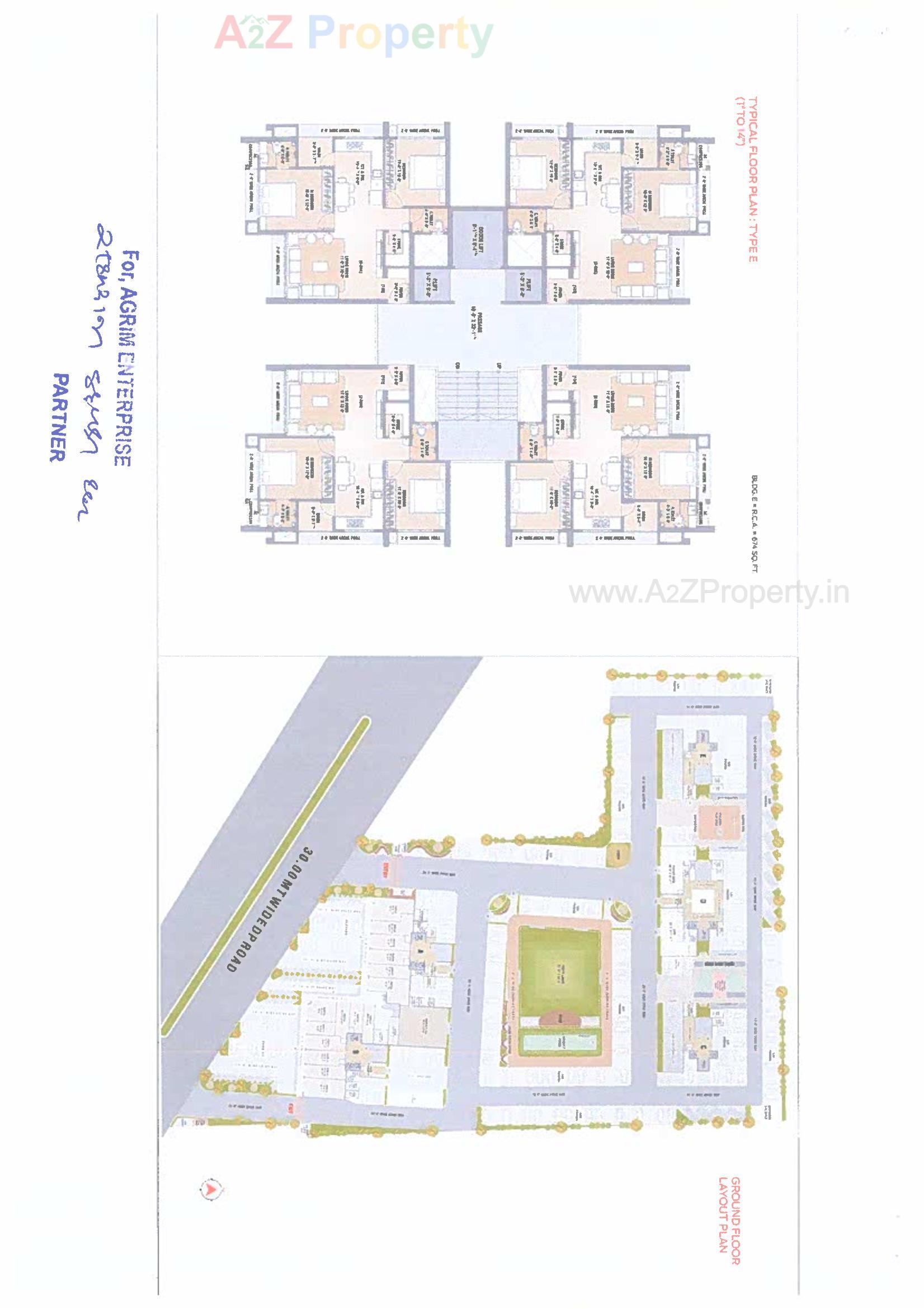 Layout of real estate project Agrim Heights located at Tavra, Bharuch, Gujarat