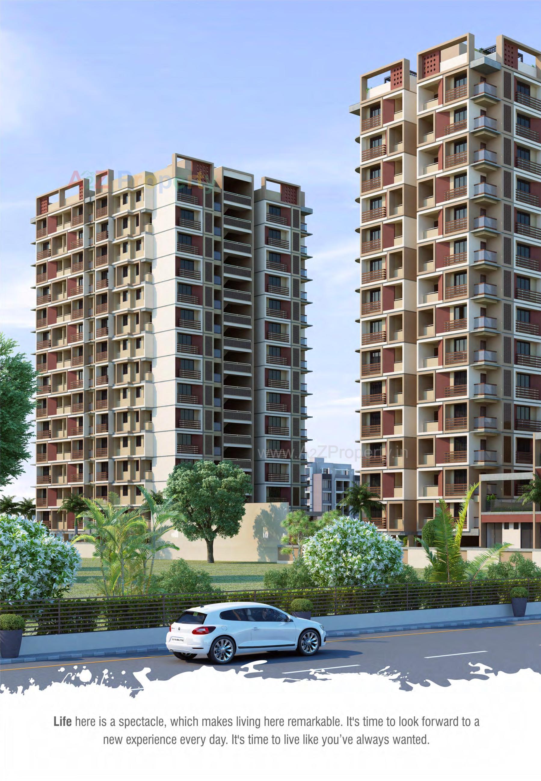 3D Elevation of real estate project Al Karim Heights located at Vejalpur, Bharuch, Gujarat