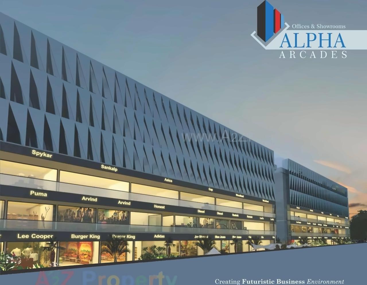 3D Elevation of real estate project Alpha Arcades located at Bholav, Bharuch, Gujarat