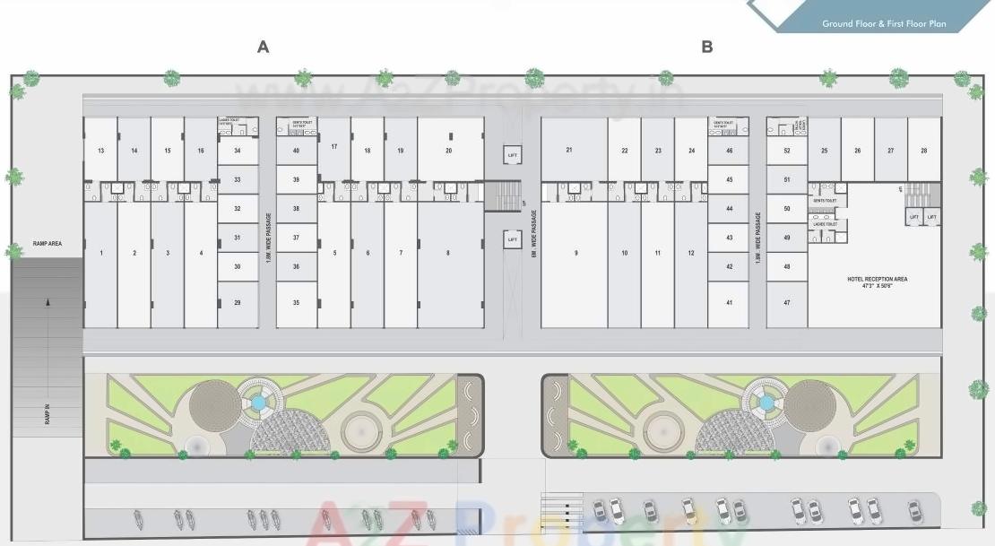 Layout of real estate project Alpha Arcades located at Bholav, Bharuch, Gujarat