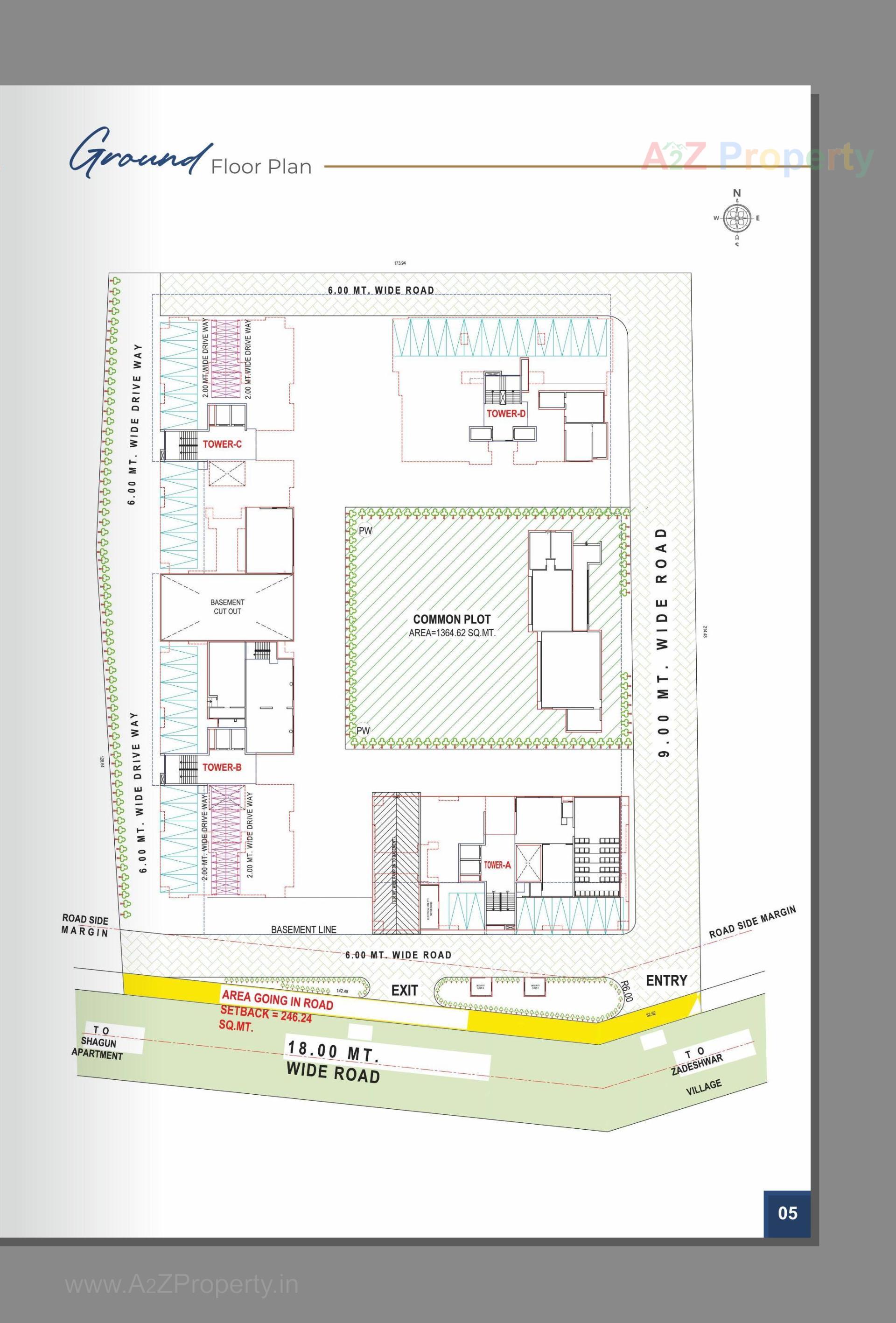 Layout of real estate project Aries Signature located at Zadeshwar, Bharuch, Gujarat