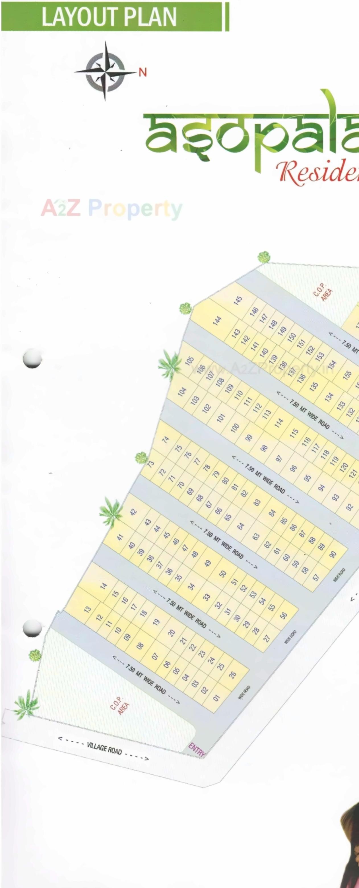 Layout of real estate project Asopalav Residency located at Sarangpur, Bharuch, Gujarat
