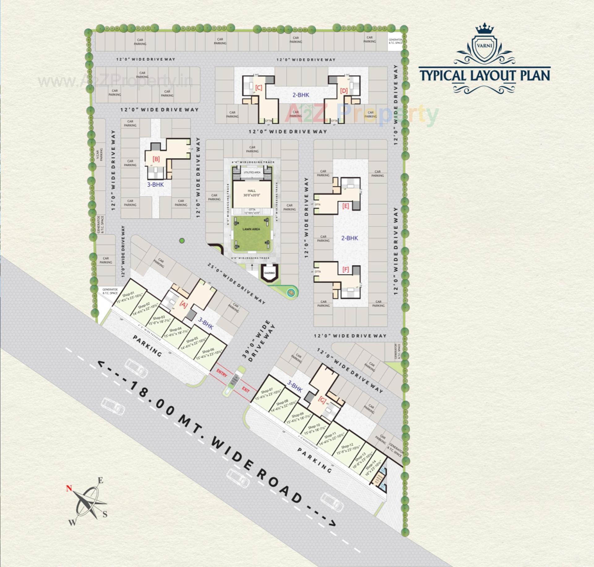 Layout of real estate project Celebration Heights located at Kosamdi, Bharuch, Gujarat