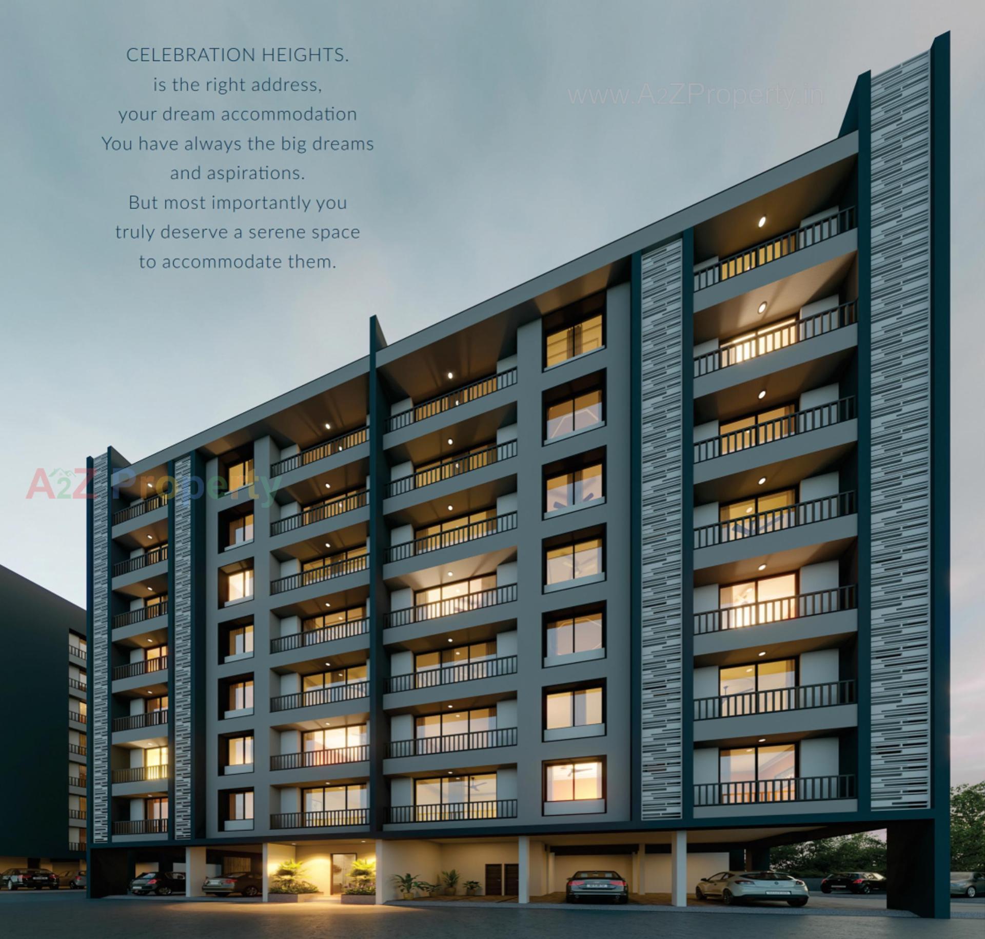 3D Elevation of real estate project Celebration Heights located at Kosamdi, Bharuch, Gujarat