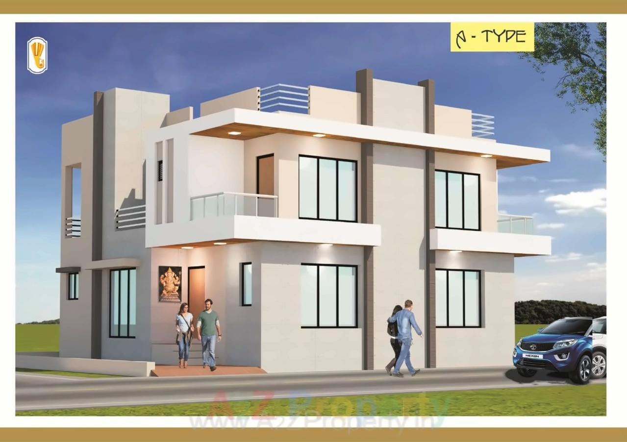 3D Elevation of real estate project Ekdant Bungalows located at Vadadala, Bharuch, Gujarat