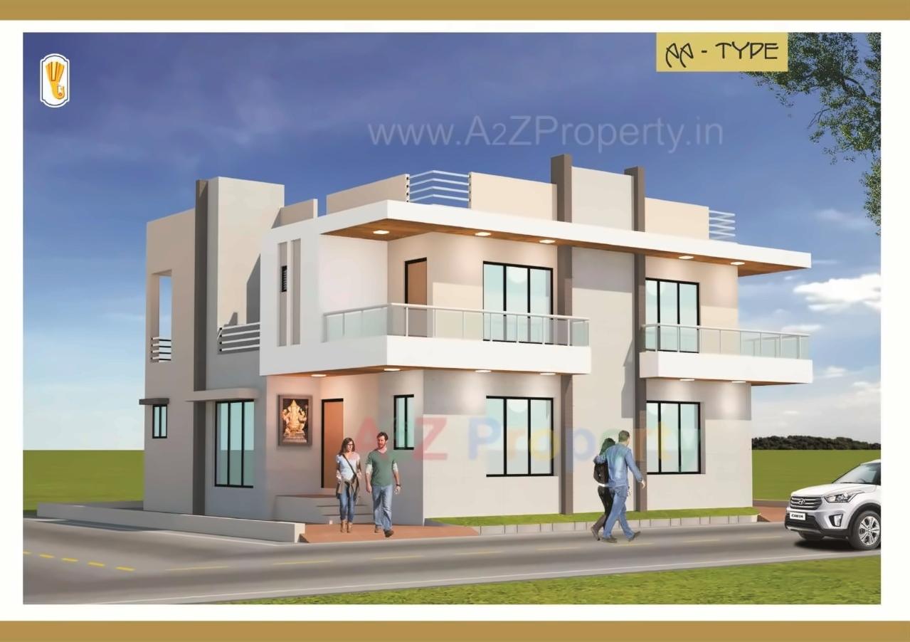 3D Elevation of real estate project Ekdant Bungalows located at Vadadala, Bharuch, Gujarat