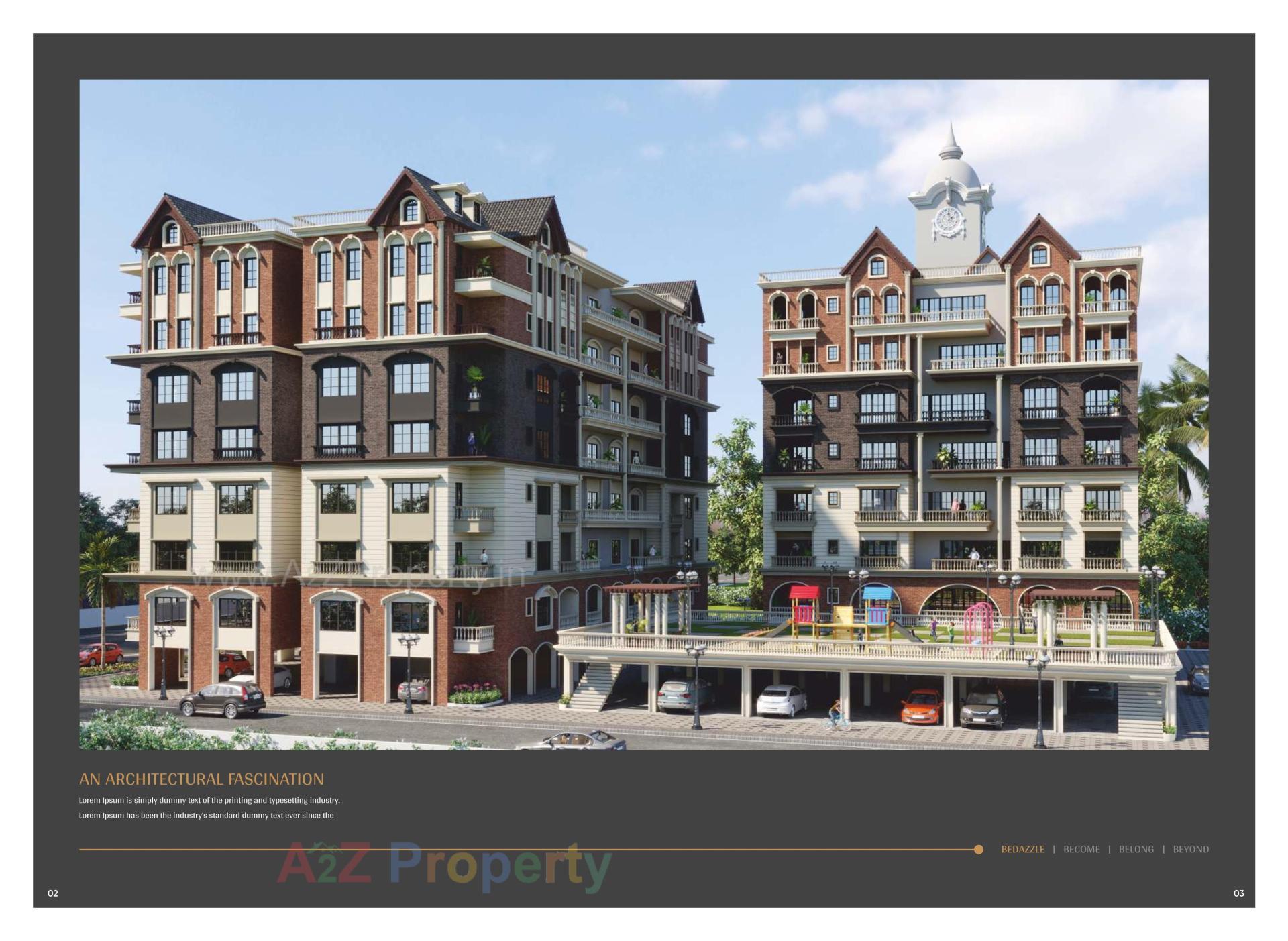 3D Elevation of real estate project Flower Heights located at Kosamdi, Bharuch, Gujarat