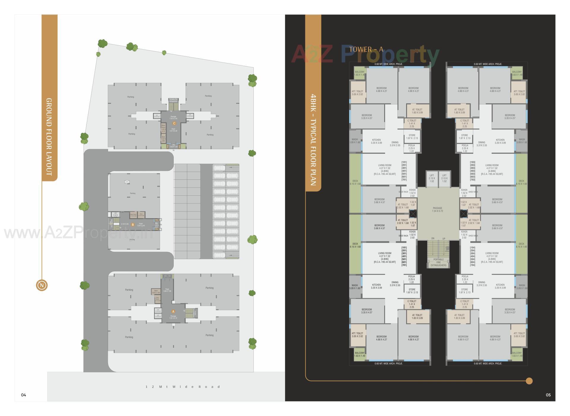 Layout of real estate project Flower Heights located at Kosamdi, Bharuch, Gujarat
