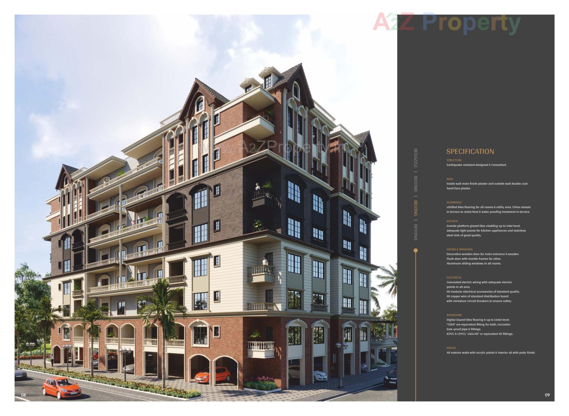 3D Elevation of real estate project Flower Heights located at Kosamdi, Bharuch, Gujarat