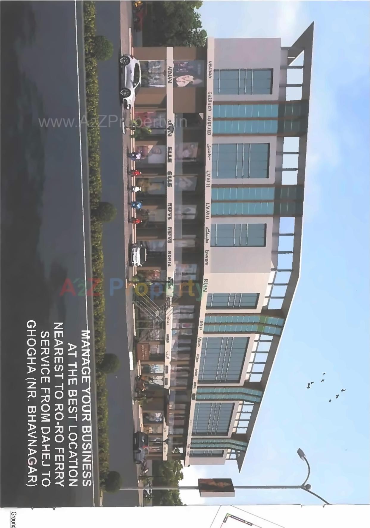 3D Elevation of real estate project Golden Business Point located at Dahej, Bharuch, Gujarat