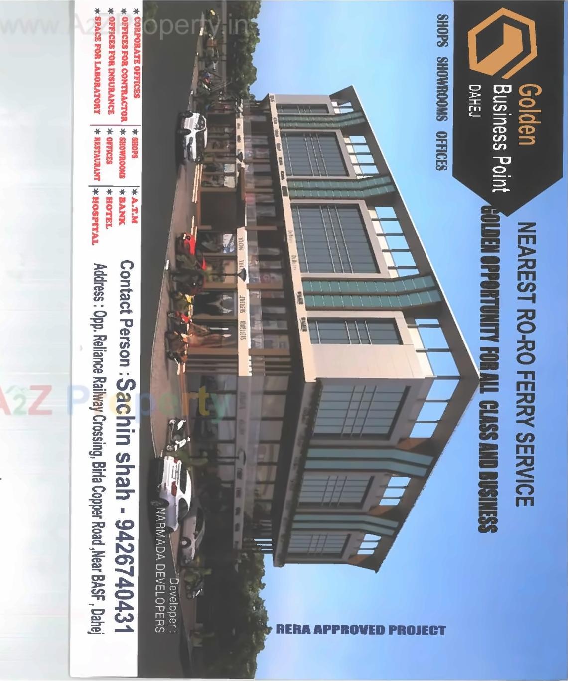3D Elevation of real estate project Golden Business Point located at Dahej, Bharuch, Gujarat
