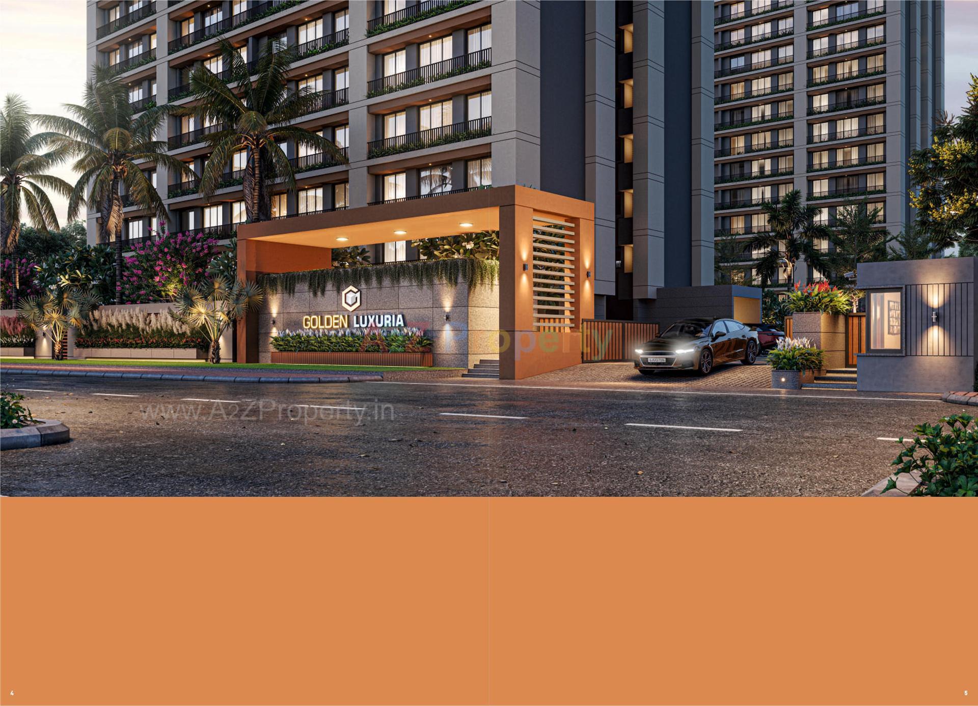 3D Elevation of real estate project Golden Luxuria located at Tavra, Bharuch, Gujarat