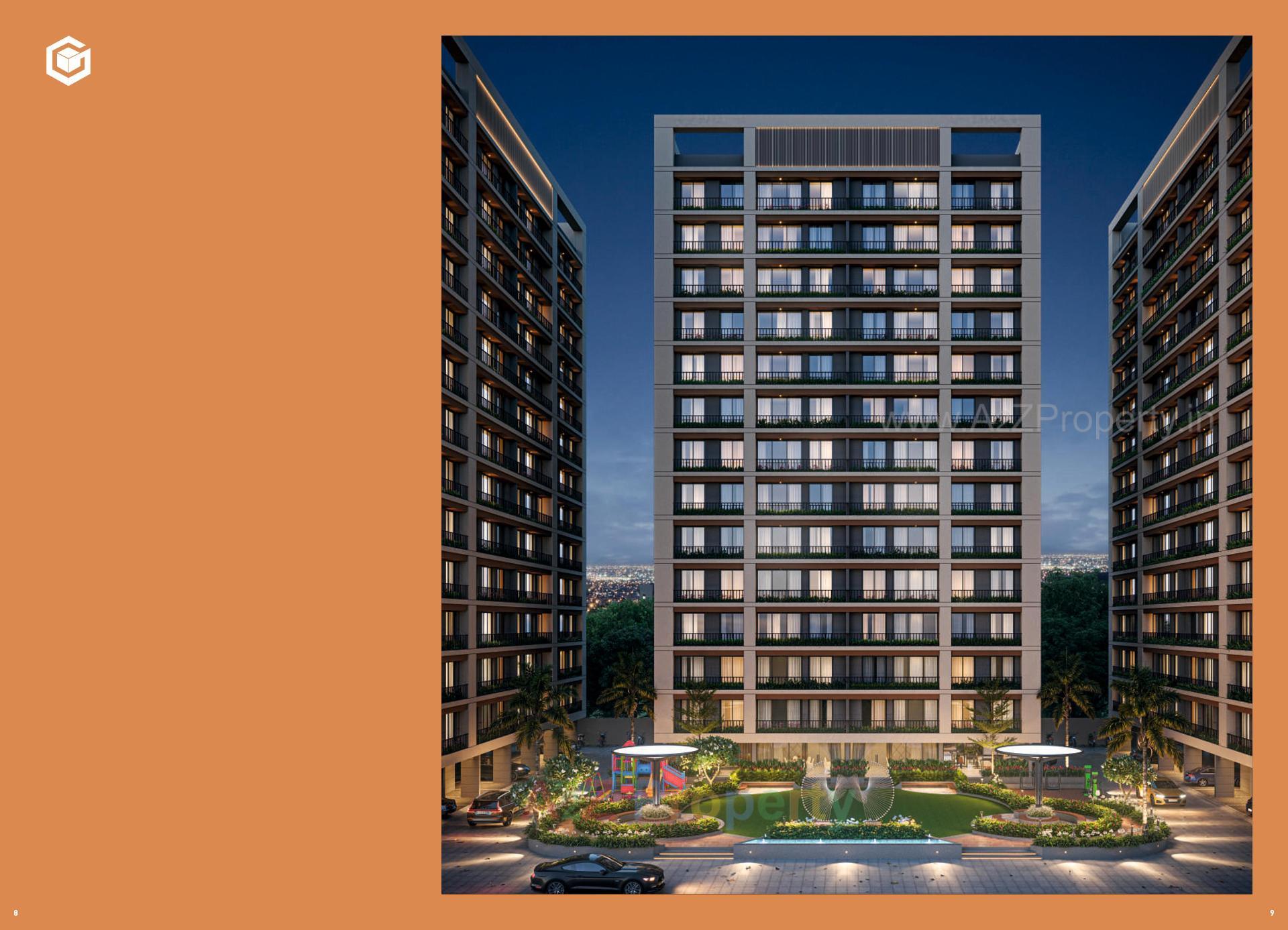 3D Elevation of real estate project Golden Luxuria located at Tavra, Bharuch, Gujarat