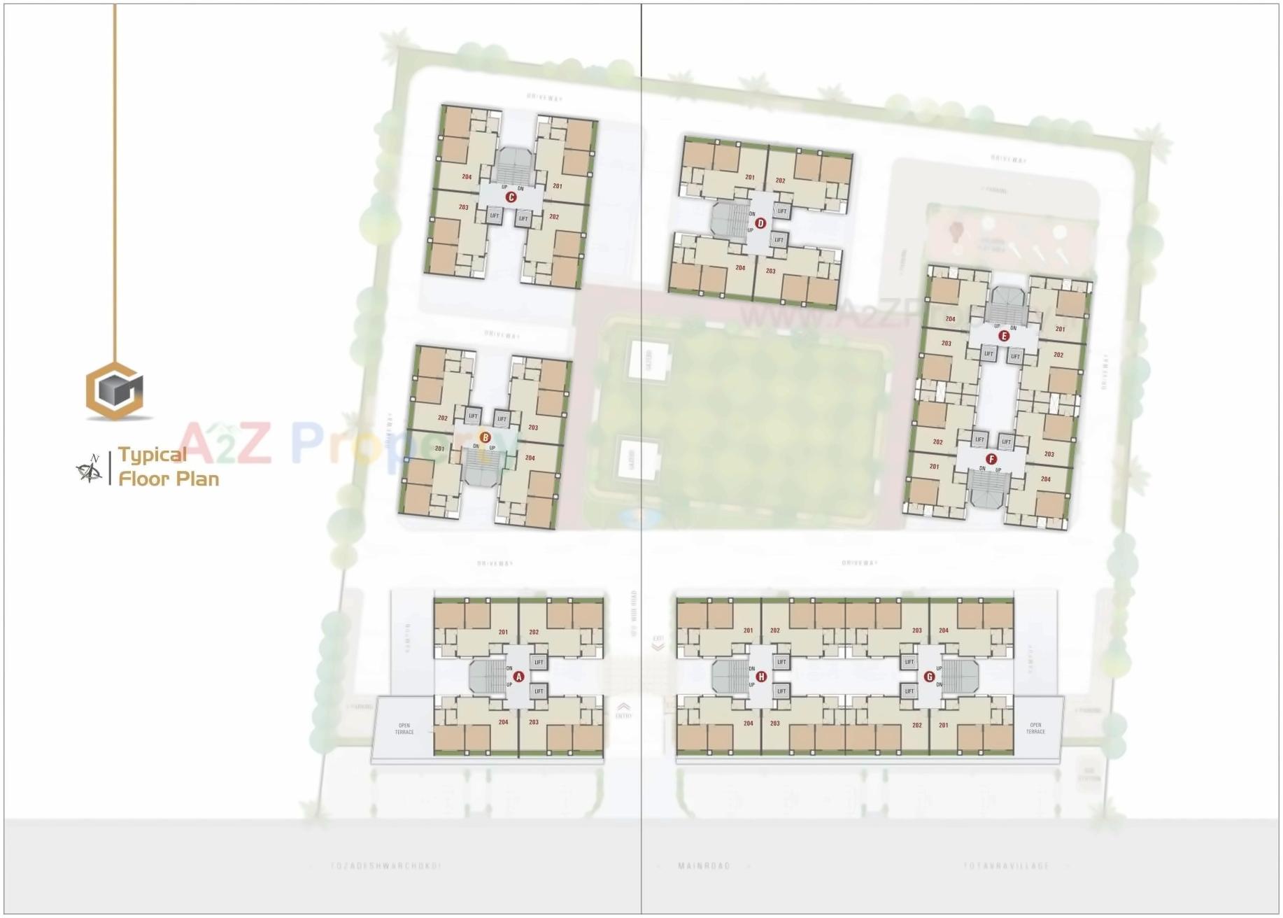 Layout of real estate project Golden Residency located at Bharuch, Bharuch, Gujarat