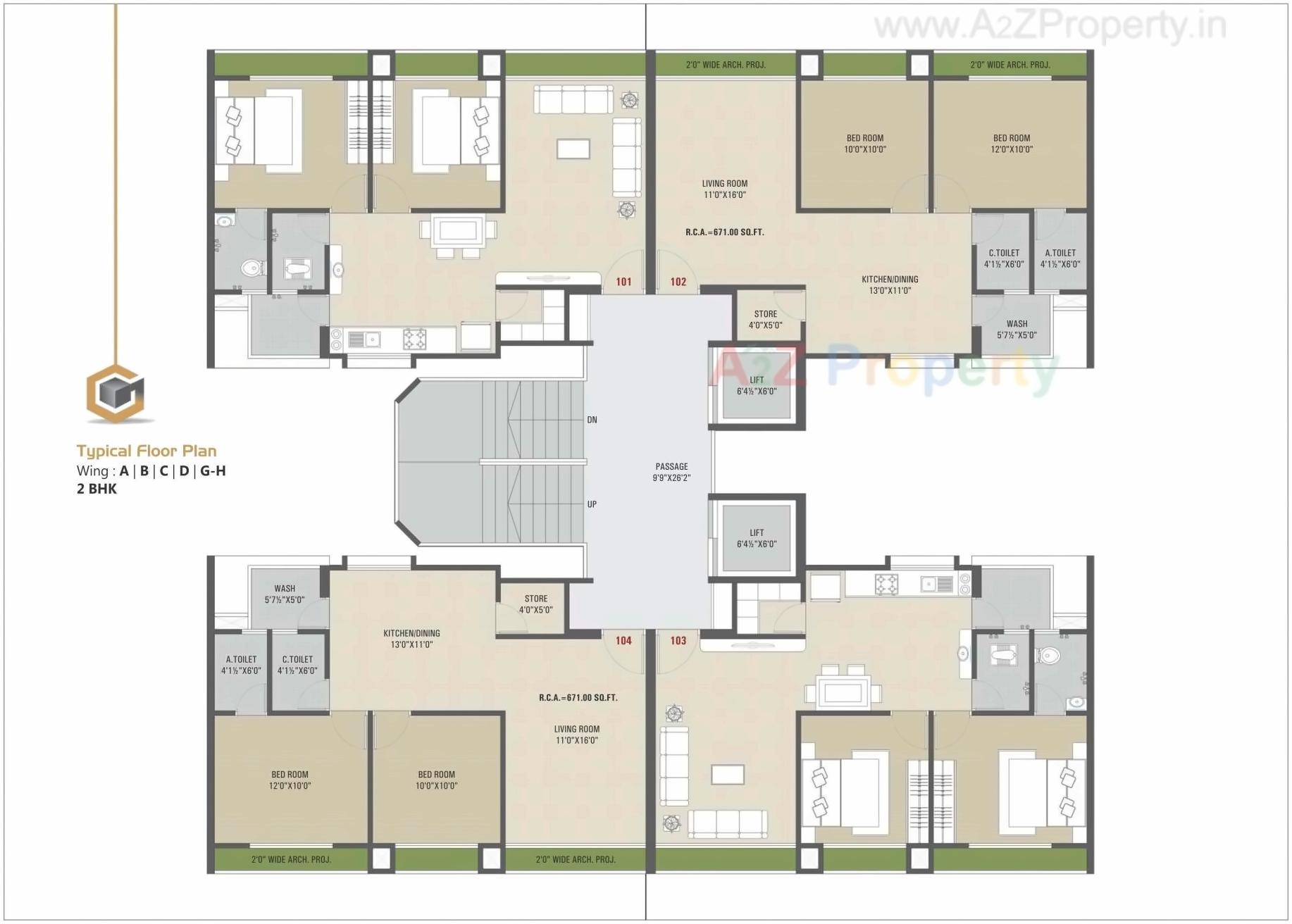 Layout of real estate project Golden Residency located at Bharuch, Bharuch, Gujarat