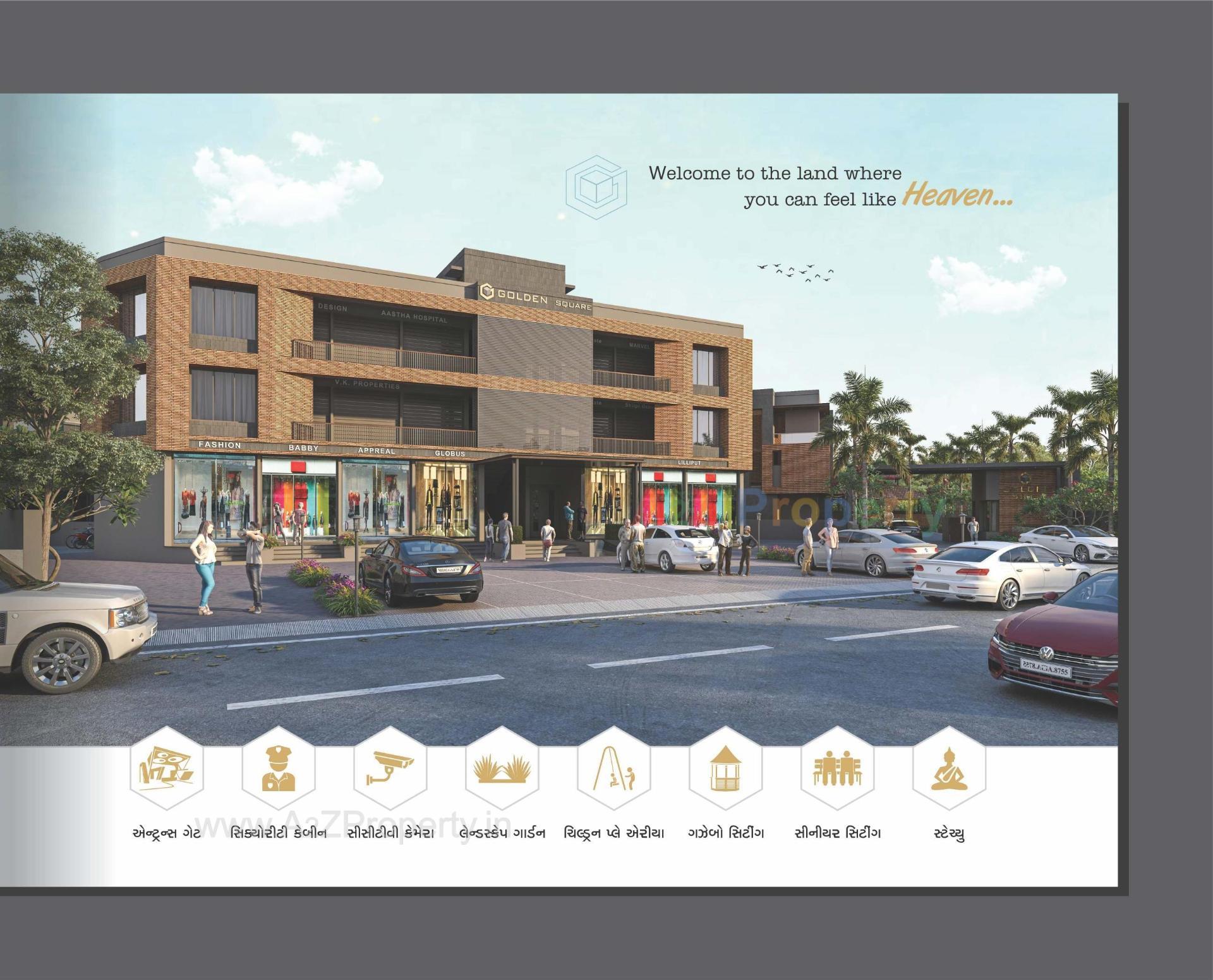 3D Elevation of real estate project Golden Square  Villa located at Surwadi, Bharuch, Gujarat