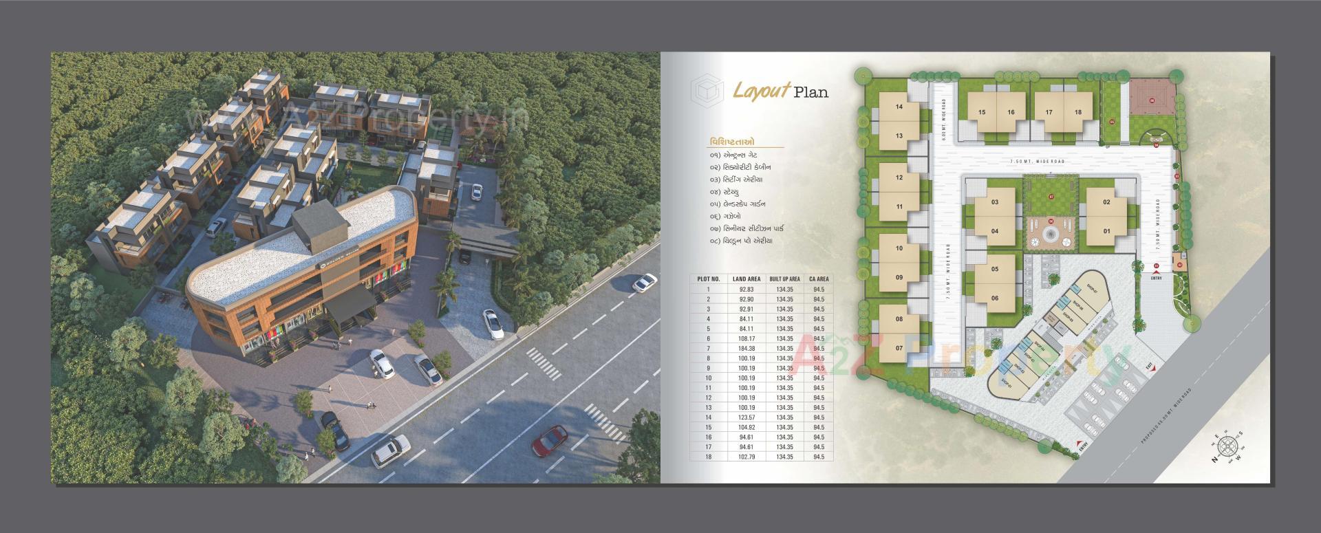 Layout of real estate project Golden Square  Villa located at Surwadi, Bharuch, Gujarat