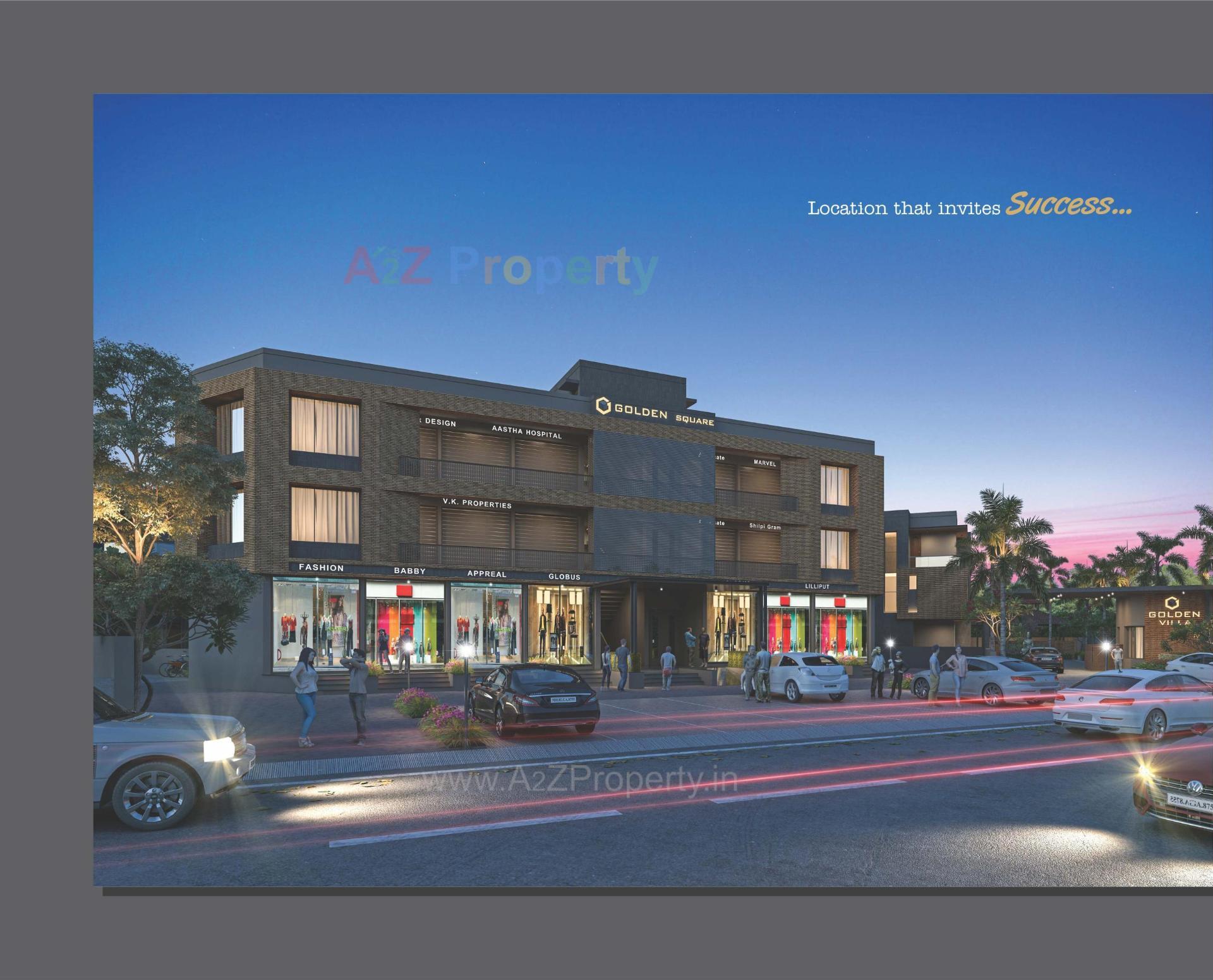 3D Elevation of real estate project Golden Square  Villa located at Surwadi, Bharuch, Gujarat