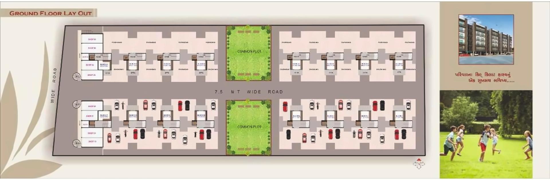 Layout of real estate project Maa Residency located at Rahadpor, Bharuch, Gujarat