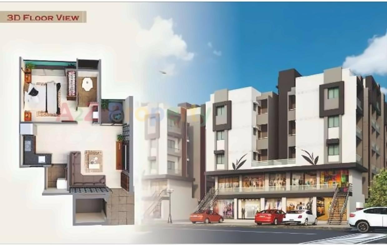 3D Elevation of real estate project Maa Residency located at Rahadpor, Bharuch, Gujarat