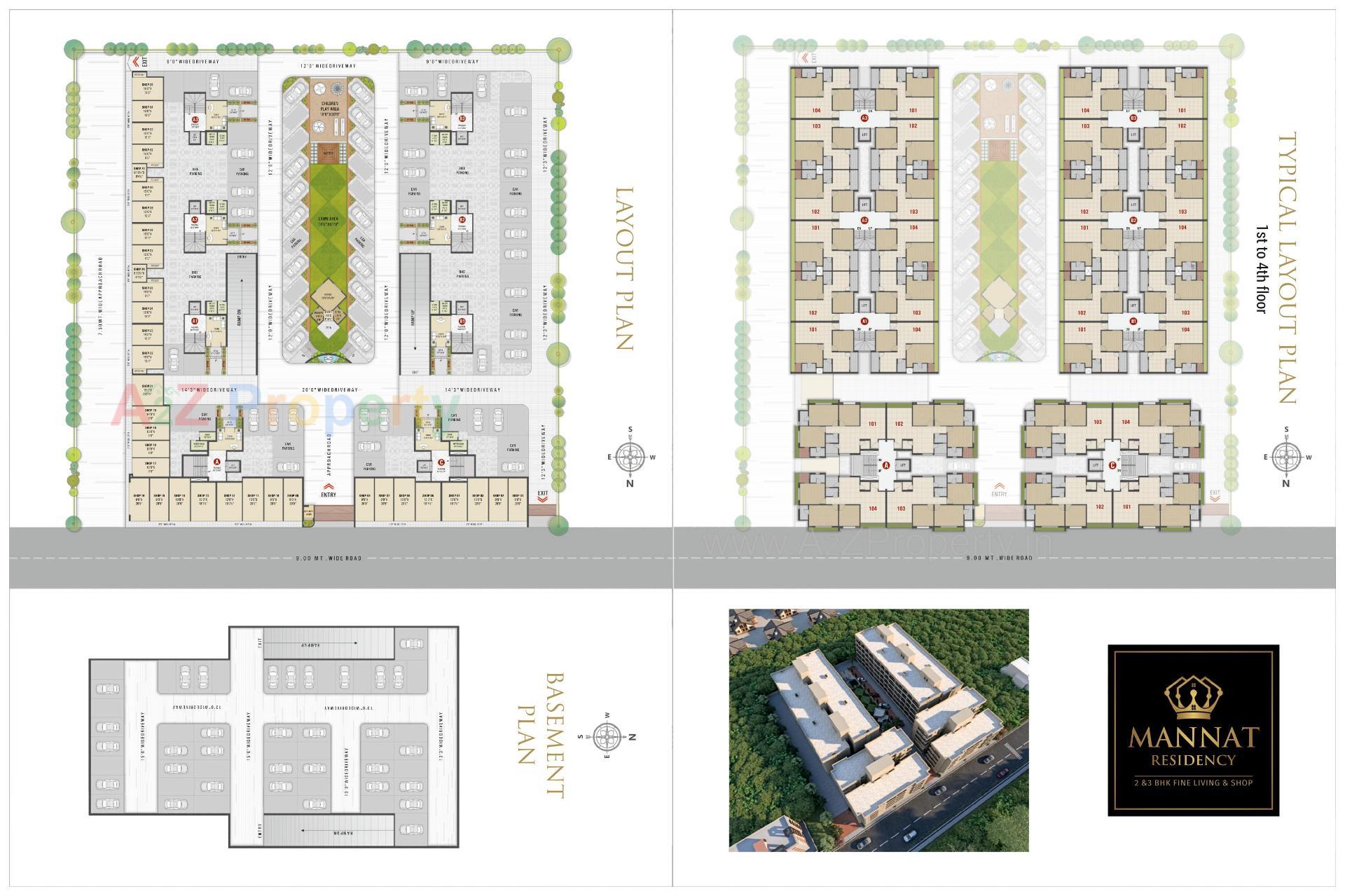 Layout of real estate project Mannat Residency located at Piraman, Bharuch, Gujarat