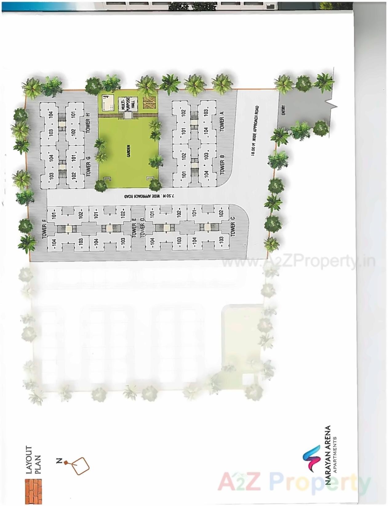 Layout of real estate project Narayan Arena located at Umraj, Bharuch, Gujarat