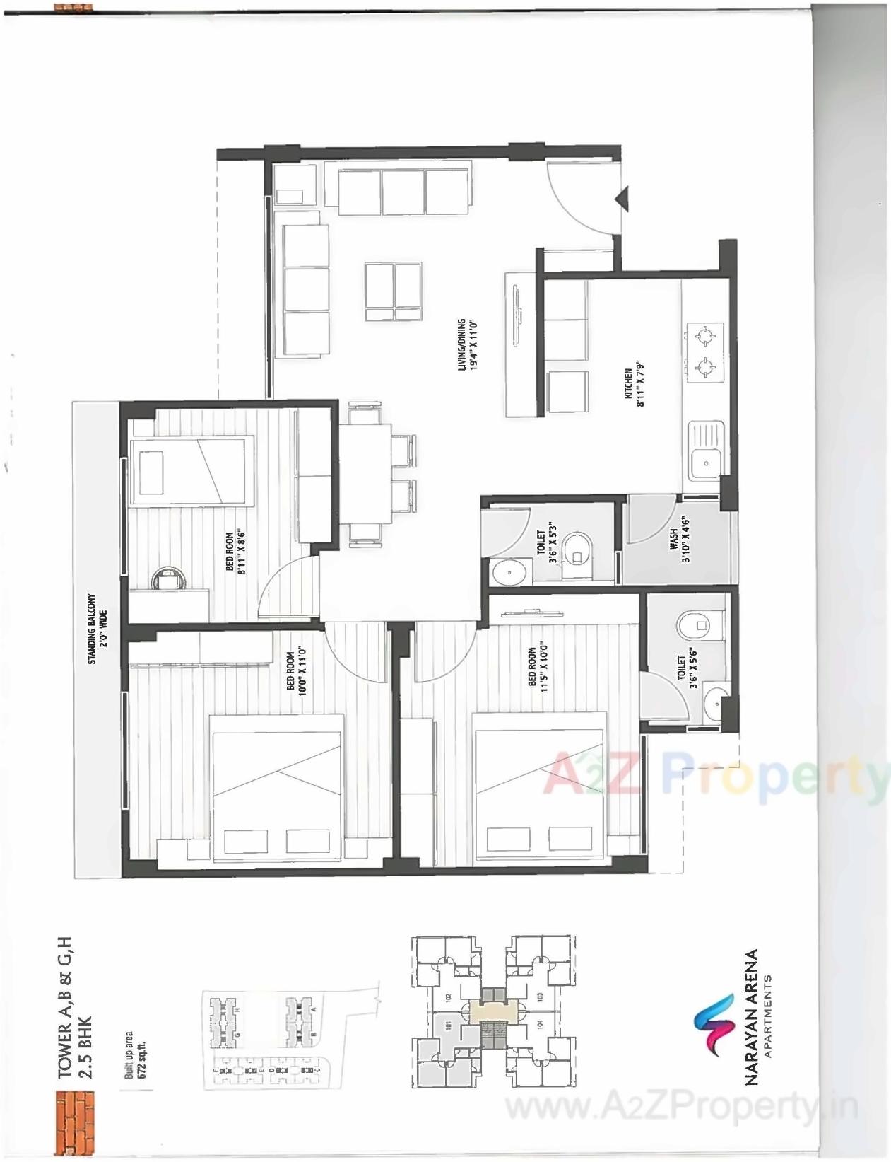 Layout of real estate project Narayan Arena located at Umraj, Bharuch, Gujarat