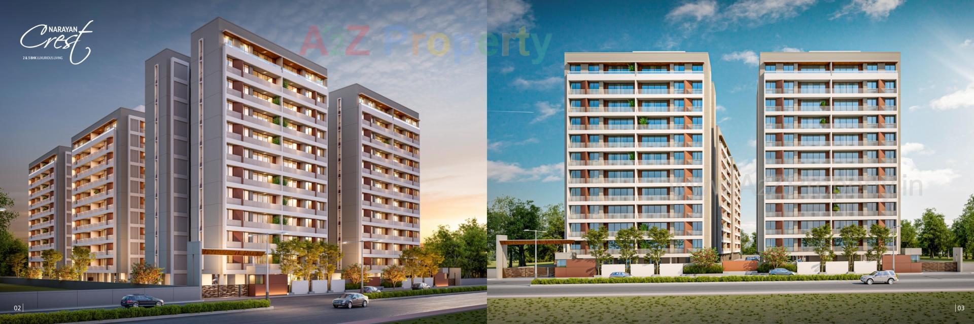 3D Elevation of real estate project Narayan Crest located at Umraj, Bharuch, Gujarat