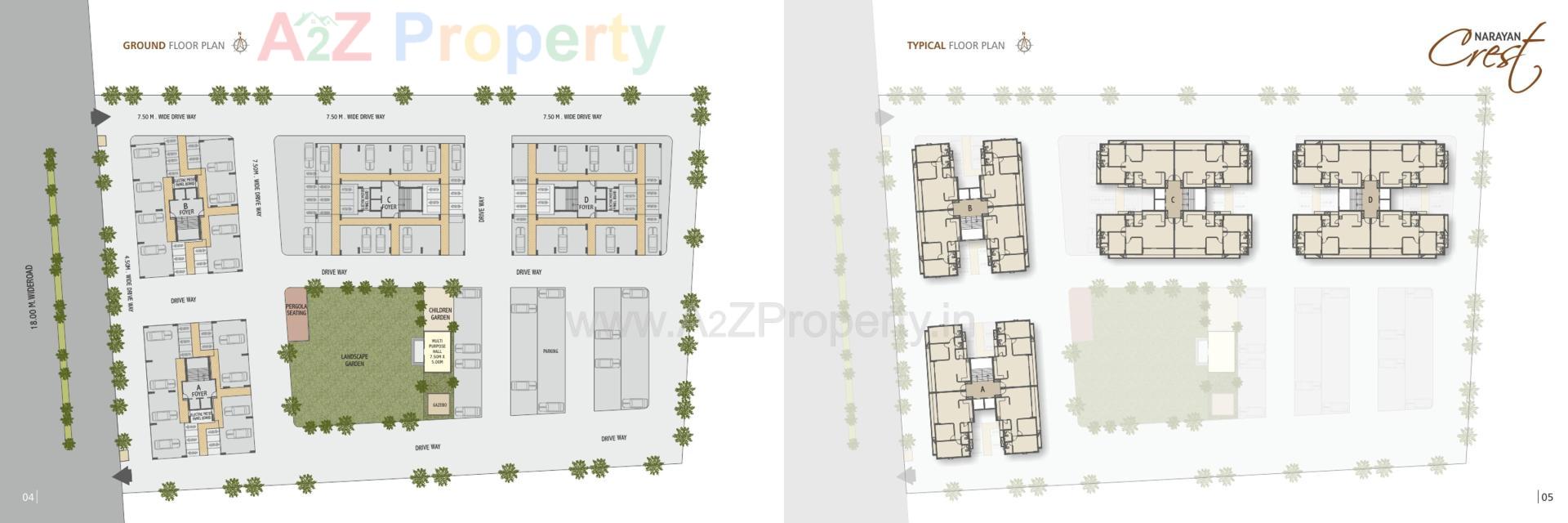 Layout of real estate project Narayan Crest located at Umraj, Bharuch, Gujarat