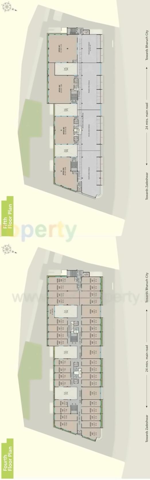 Layout of real estate project Nexus Business Hub located at Mojampur, Bharuch, Gujarat