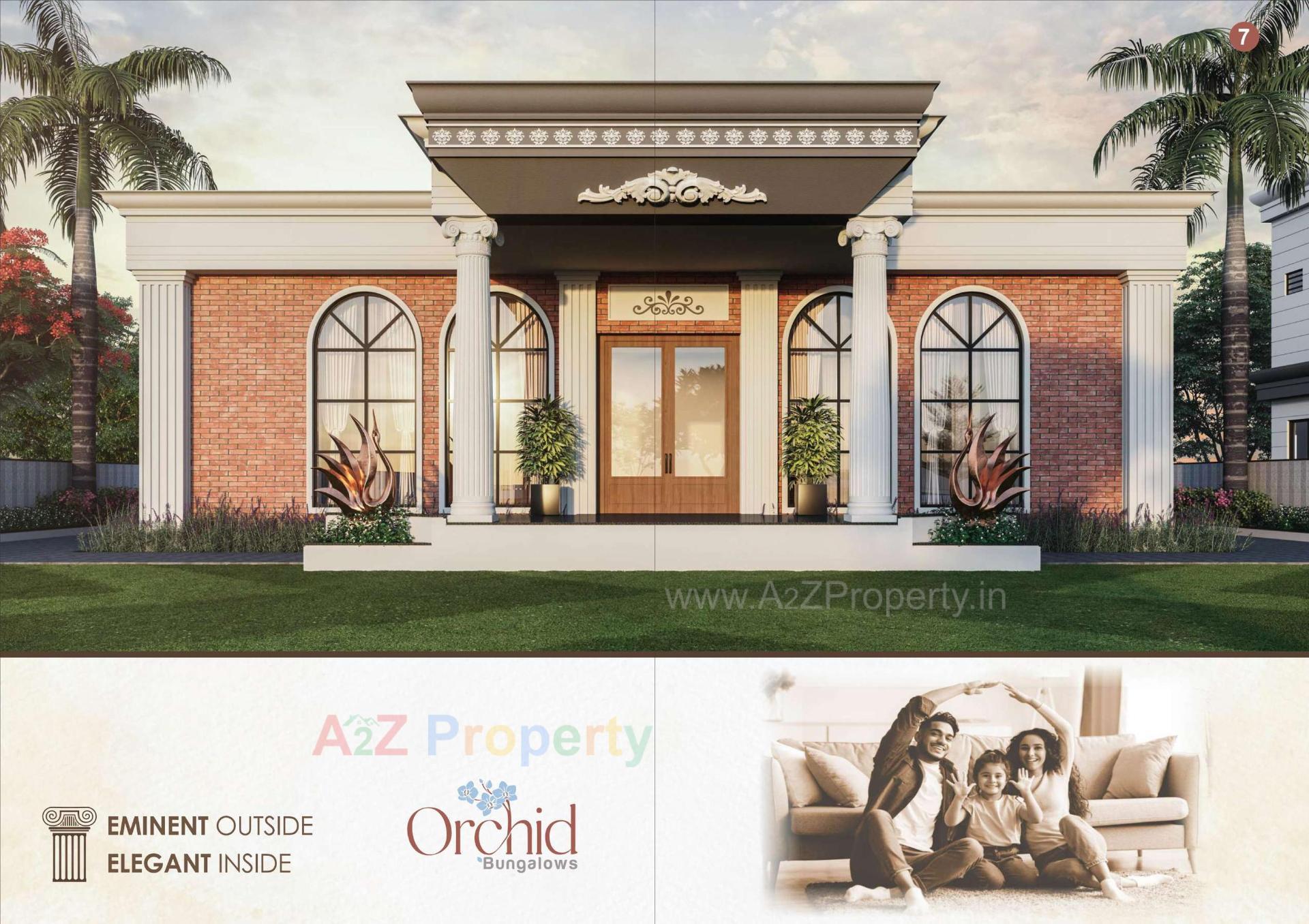 3D Elevation of real estate project Orchid Bunglows located at Ankleshwar, Bharuch, Gujarat
